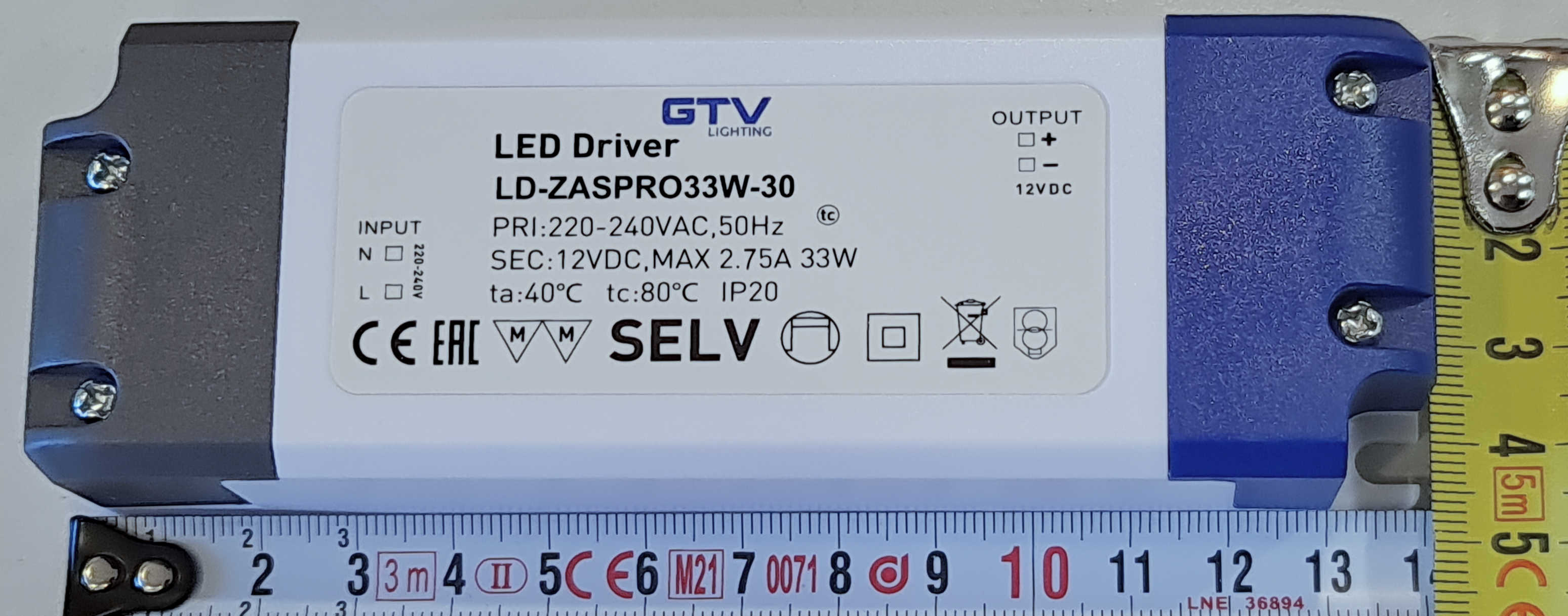 GTV LD-ZASPRO80W-30 (F) Transformateur LED, 80W, 12V DC